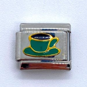 Teacup Uberry Italian Charm Silver Tone